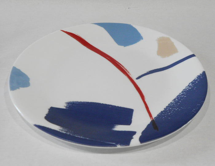 ❤️ NEW Corelle VIVID SPLASH 8.5" LUNCH PLATE *Bold Blue Red Tan Brushstrokes