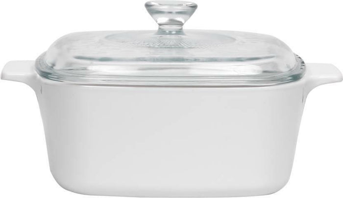 New CORNINGWARE Stovetop 6-pc PYROCERAM Winter Frost WHITE Casserole Set 2 & 3-Qt