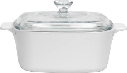 New CORNINGWARE Stovetop 6-pc PYROCERAM Winter Frost WHITE Casserole Set 2 & 3-Qt
