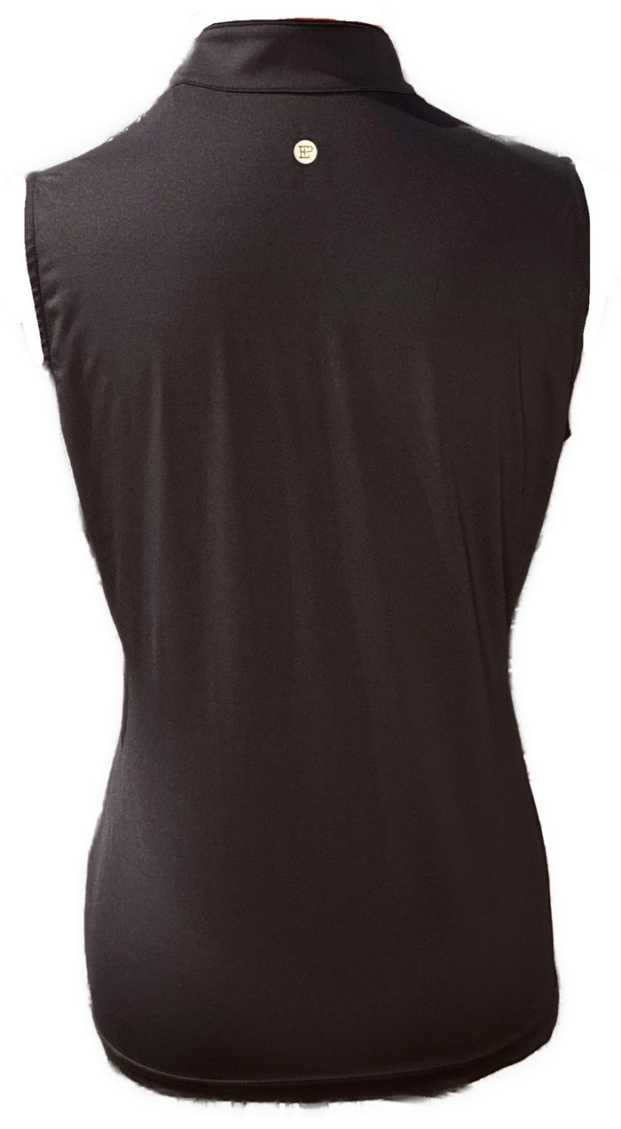 New EP NY Women's Sleeveless Bias Geo Dot Print Polo - Navy Multi Size M MSP$74