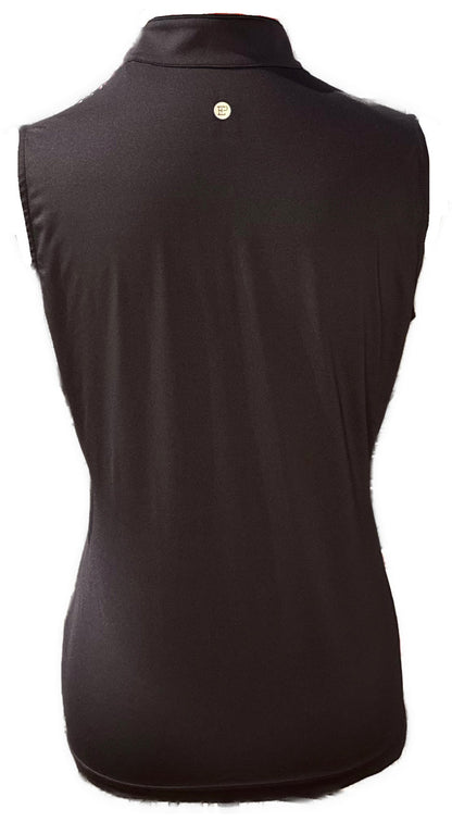 New EP NY Women's Sleeveless Bias Geo Dot Print Polo - Navy Multi Size M MSP$74