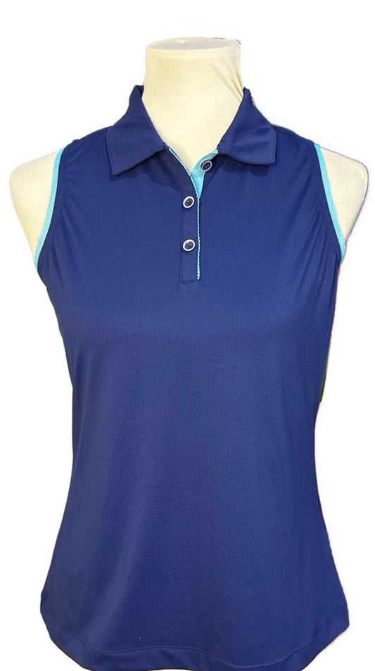 New EP NY Women's Sleeveless Racerback Polo - Inky Multi Size M