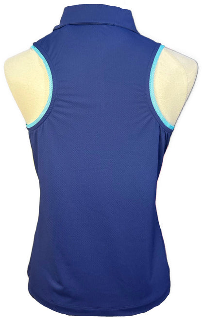 New EP NY Women's Sleeveless Racerback Polo - Inky Multi Size M