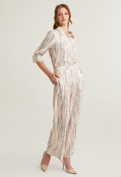 nichii X NURITA HARITH Silk Patterned Straight Pants