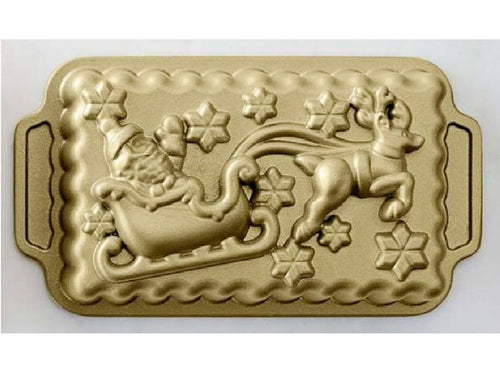 Nordicware 'TWAS LOAF PAN *Christmas Holiday SANTA SLEIGH REINDEER SNOWFLAKES