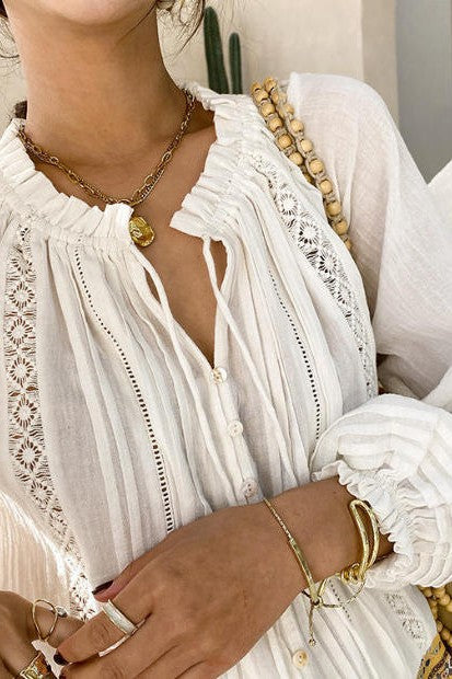 Not Your Mama’s Boho Lace-Trim V-Neck Blouse-Cute-Trendy-Shop-Womens-Boutique-Clothing-Store
