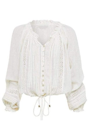 Not Your Mama’s Boho Lace-Trim V-Neck Blouse-Cute-Trendy-Shop-Womens-Boutique-Clothing-Store