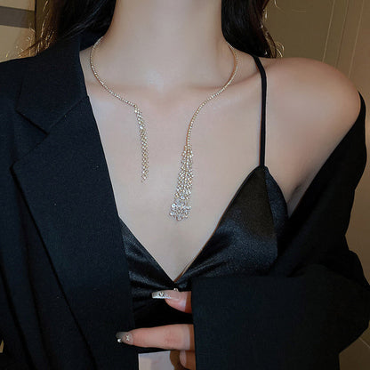 Nova Crystal Fringe Collar Necklace - Fashionnsio