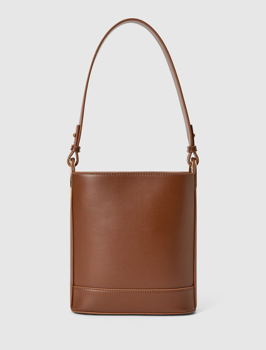 Odette Oval Hardware Bucket Bag 0 Tan Forever New