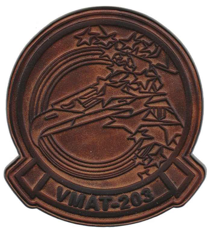 Officially Licensed USMC VMAT-203 Hawks Leather Patches