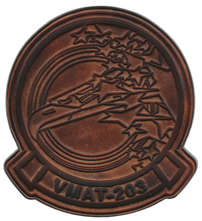 Officially Licensed USMC VMAT-203 Hawks Leather Patches
