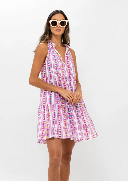 Oliphant Sleeveless Tiered Short Dress