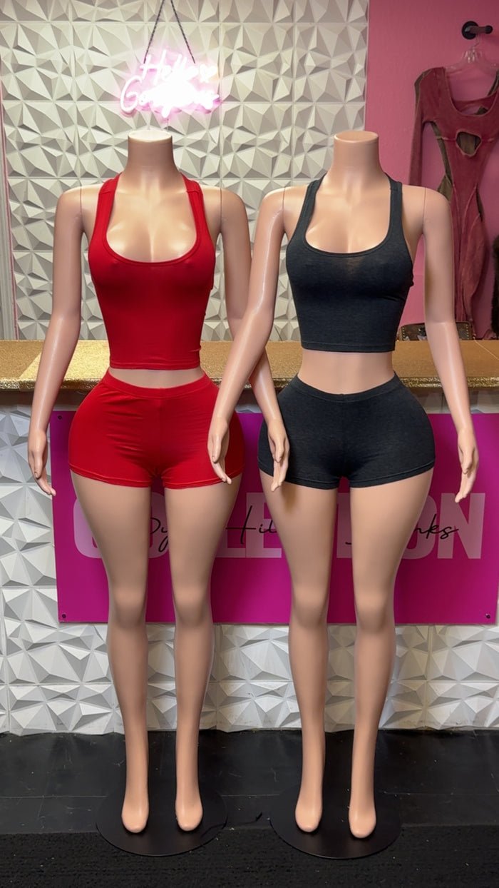 On The Go Short Set( Red)