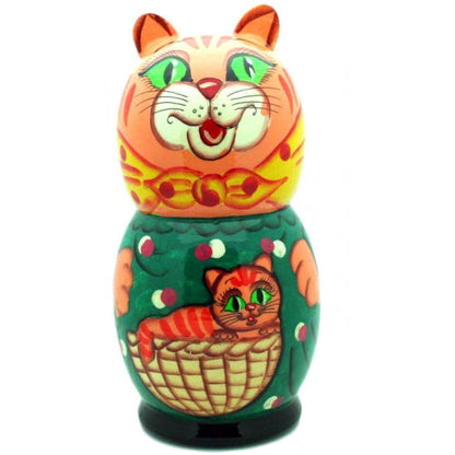 Orange Cat with Kitten Nesting Doll