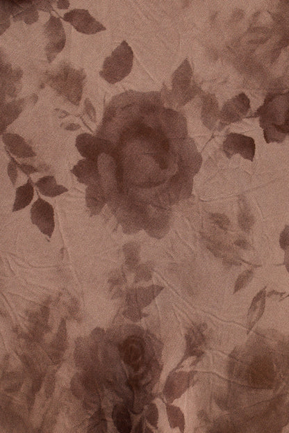Orion Mocha Floral Satin Maxi Dress
