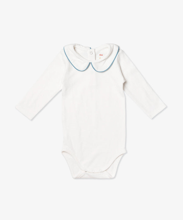 Oso & Me Peter Pan Onesie with Blue Piping