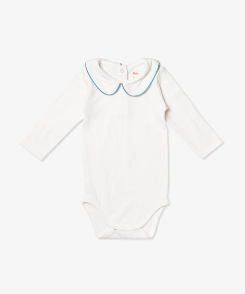 Oso & Me Peter Pan Onesie with Blue Piping