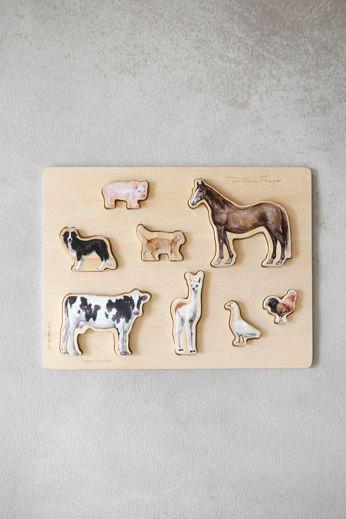 Paige Tate Farm Animals Wooden Puzzle: A Tabitha Paige Puzzle