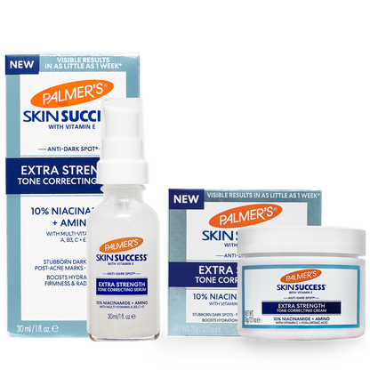 Palmer's Skin Success Extra Strength Tone Correcting skincare set on a plain white background.