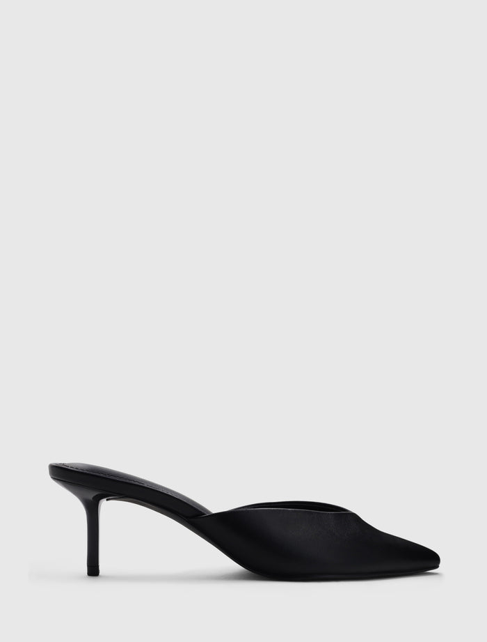 Pamela Pointed Toe Mule Heel Black Forever New