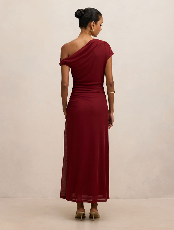 Paris Petite Draped Mesh Midi Dress Forever New