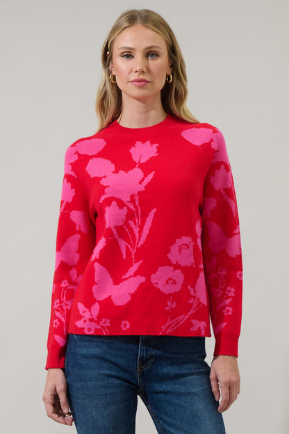 Patsy Floral Raglan Sleeve Sweater