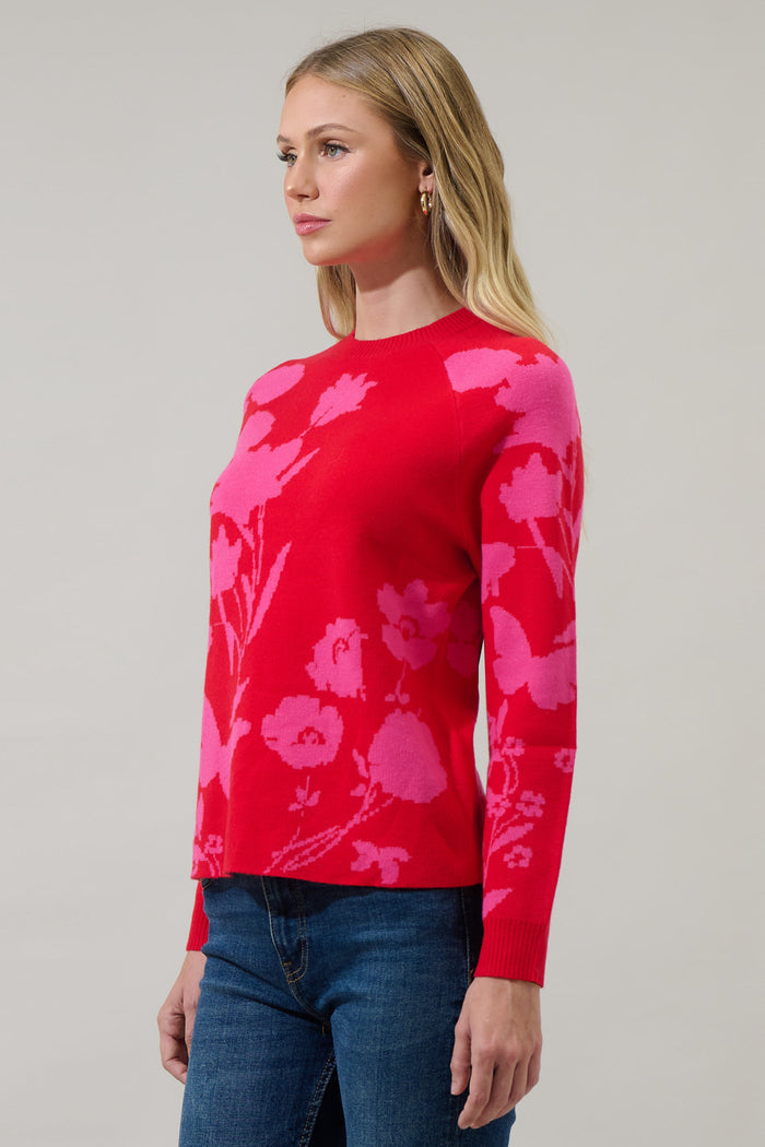 Patsy Floral Raglan Sleeve Sweater