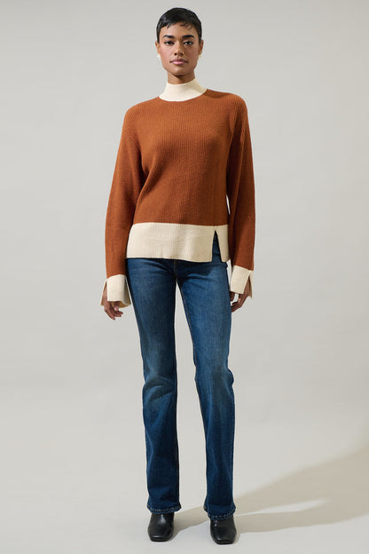 Paula Colorblock Wide Sleeve Sweater