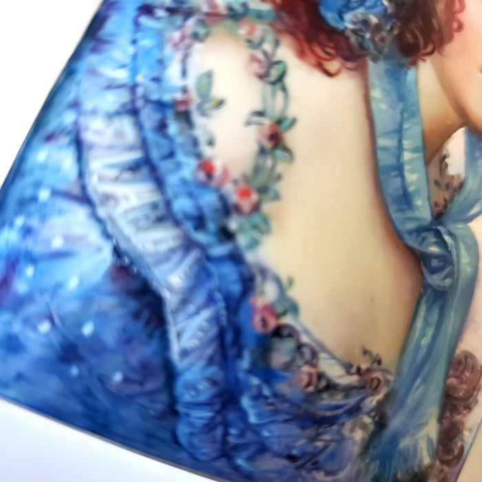 Pendant Lady in Hat Hand Painted Victorian Style Jewelry BuyRussianGifts Store