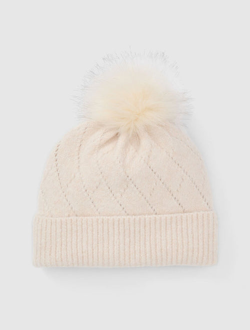 Penelope Pointelle Beanie 0 Cream Forever New
