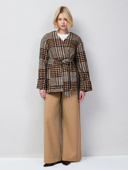 Petite Heritage Check Belted Jacket