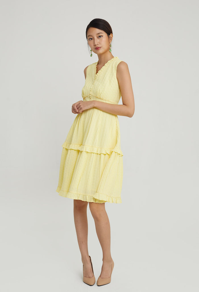Petite Ruffled Midi Dress