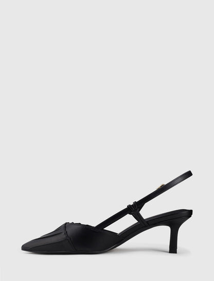 Petra Pleat Detail Heel Court Shoe Forever New