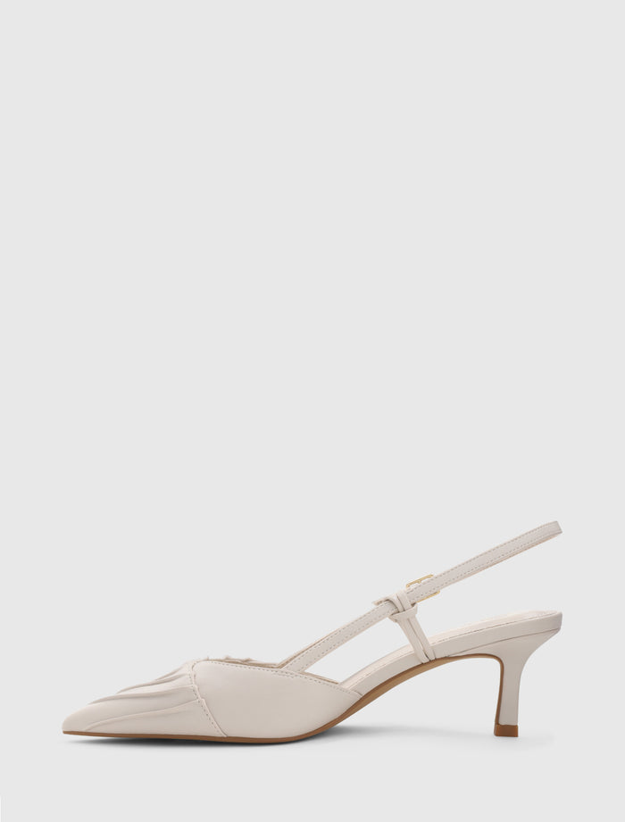 Petra Pleat Detail Heel Court Shoe Forever New