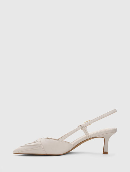 Petra Pleat Detail Heel Court Shoe Forever New