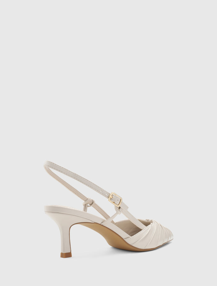 Petra Pleat Detail Heel Court Shoe Forever New