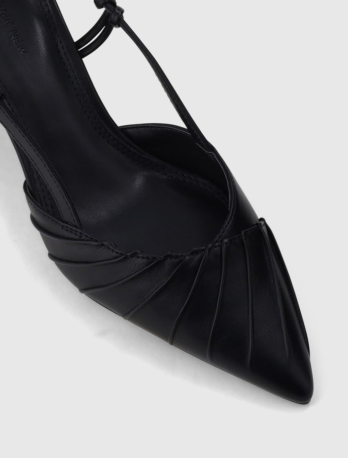 Petra Pleat Detail Heel Court Shoe Forever New