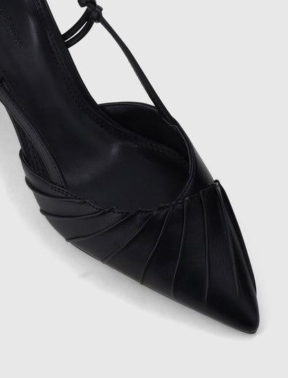 Petra Pleat Detail Heel Court Shoe Forever New