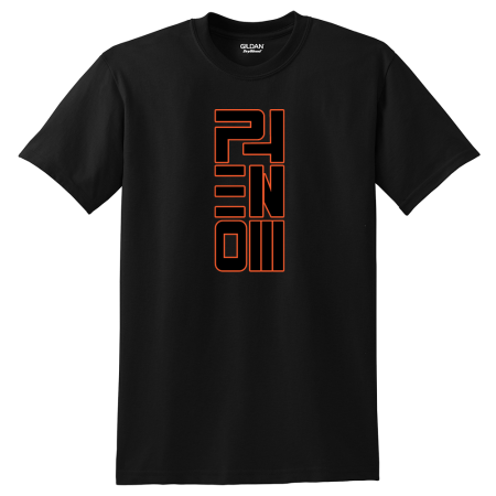 Phenom T-Shirt (Vertical) - Black/ Black/ Orange