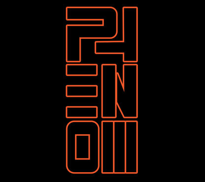 Phenom T-Shirt (Vertical) - Black/ Black/ Orange