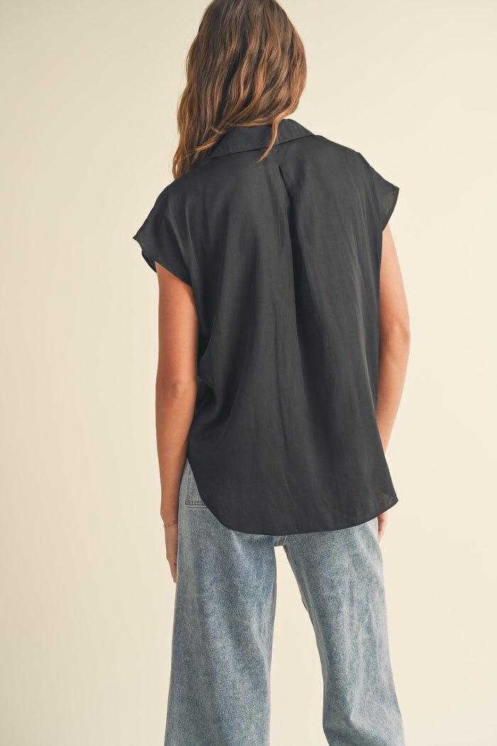 Phoebe Button Down Cap Sleeve Shirts
