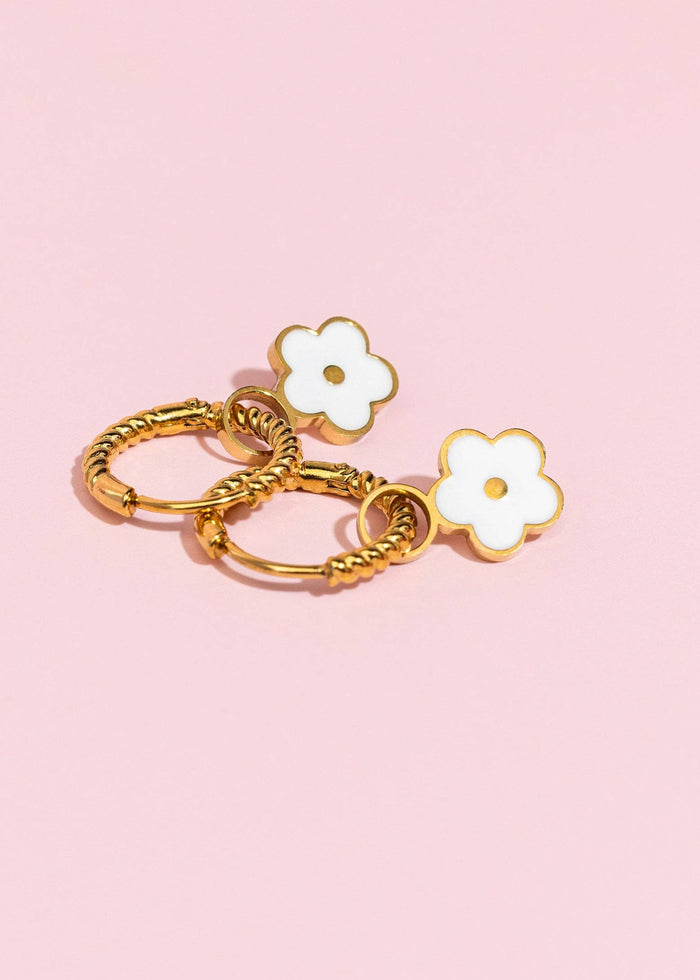 Pierced Co White Flower Charms