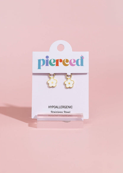 Pierced Co White Flower Charms