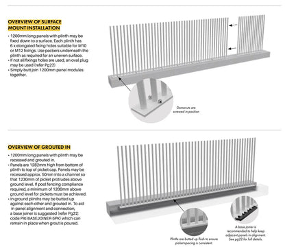 PIK Panel V2 - 1200Wx1280H - White Blade Picket Pool Fencing - Image 7