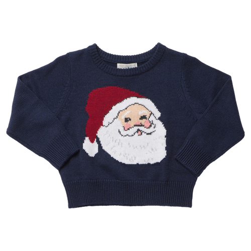 Pink Chicken Boys Oliver Sweater in Navy Santa