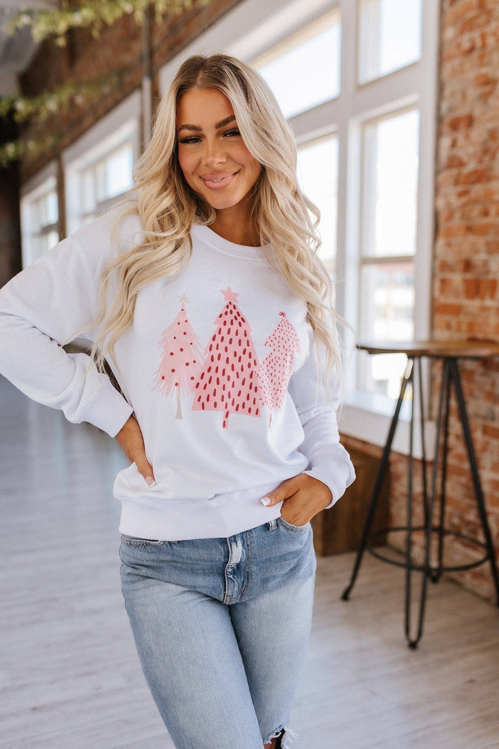 Pink Christmas Tree Sweatshirt - Intimate Whispers