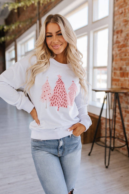 Pink Christmas Tree Sweatshirt - Intimate Whispers