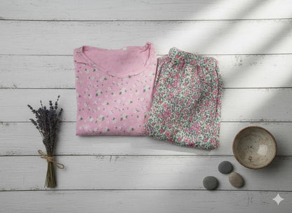 Irah Vastra women’s T-shirt and pant set —folded flatlay view