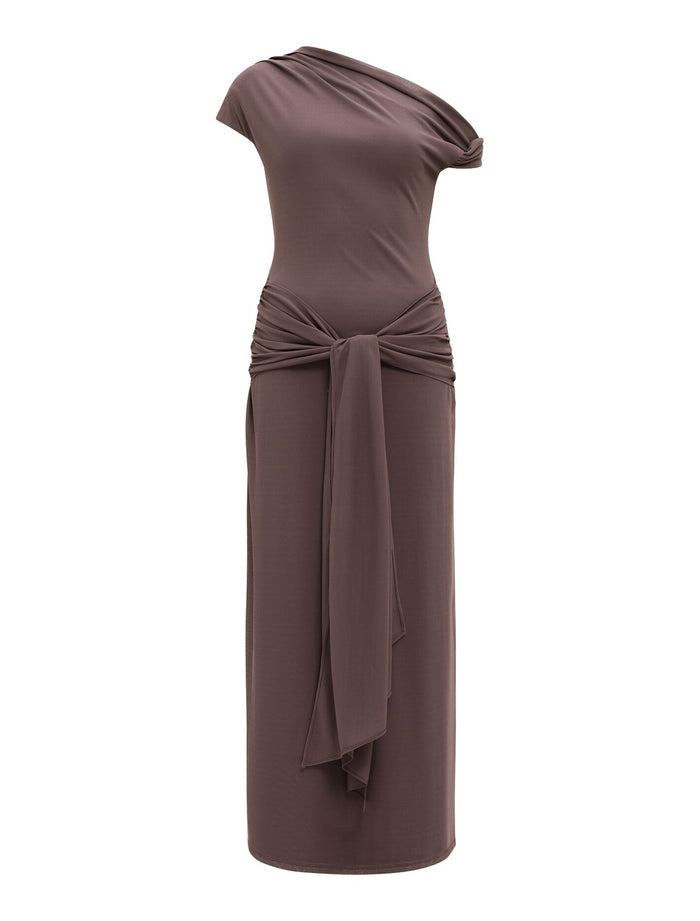 Piper Draped Tie Mesh Midi Dress Forever New