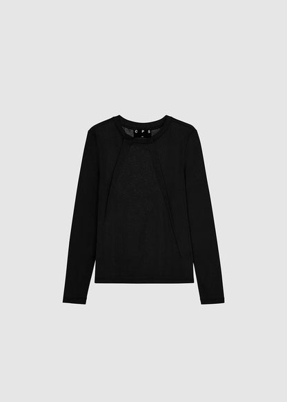 PLEATED LONG-SLEEVE TOP